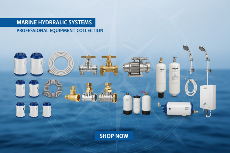 Υδραυλικός εξοπλισμός σκαφών με αντλίες σεντίνας, σωλήνες και βάνες