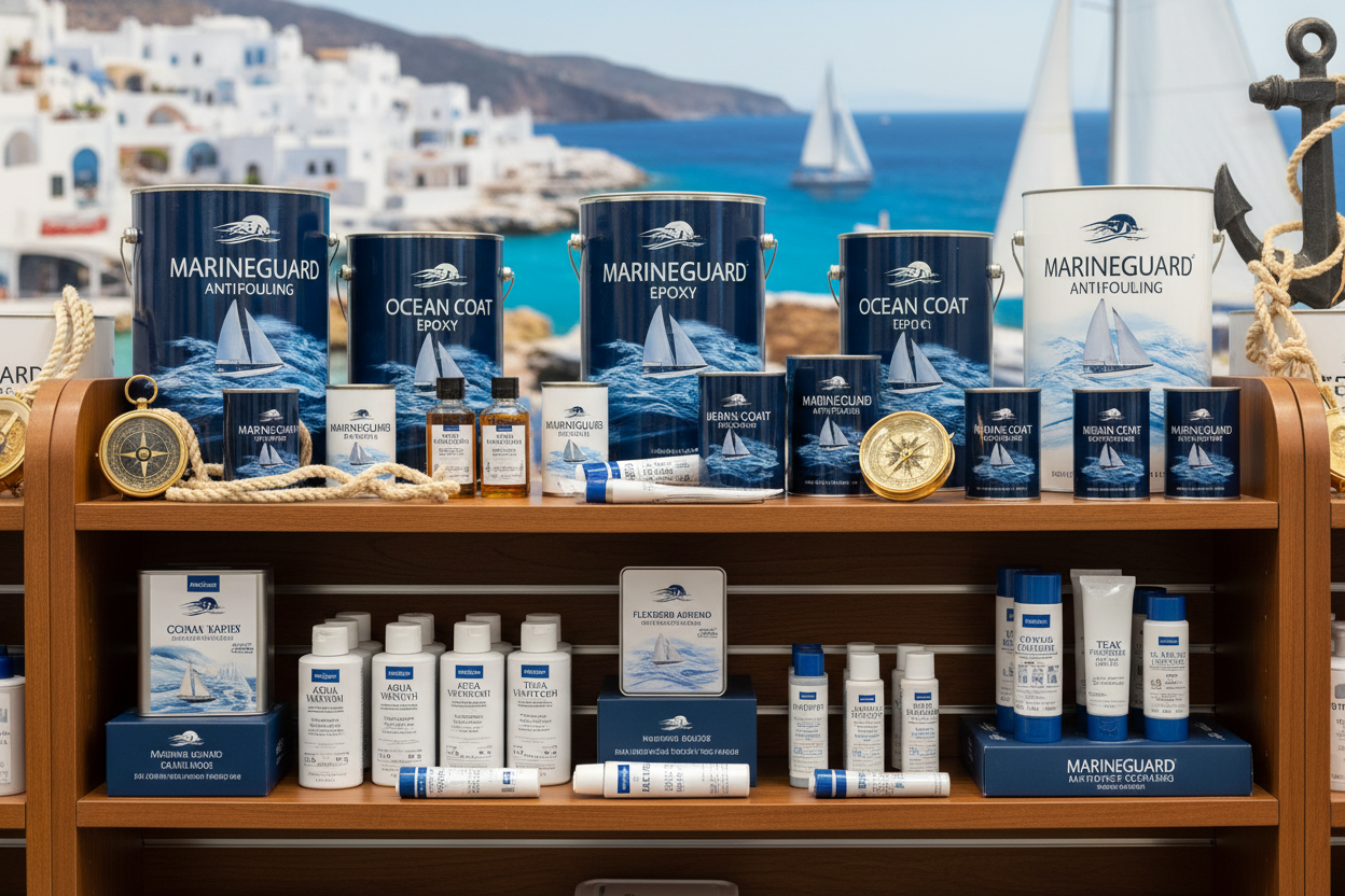 Χρώματα μουραβιές και προϊόντα προστασίας σκαφών όπως αντιρρυπαντικά και βερνίκια