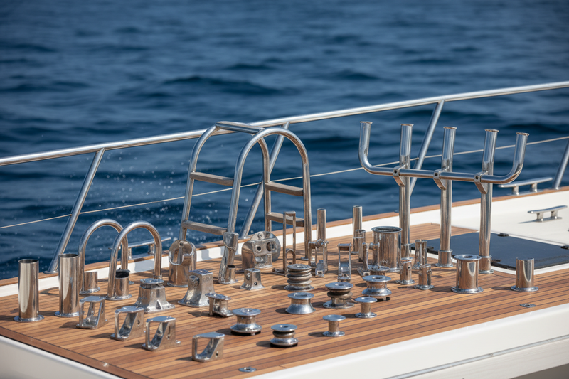 Εξοπλισμός καταστρώματος σκαφών με κουπαστές, ράουλα και αξεσουάρ inox
